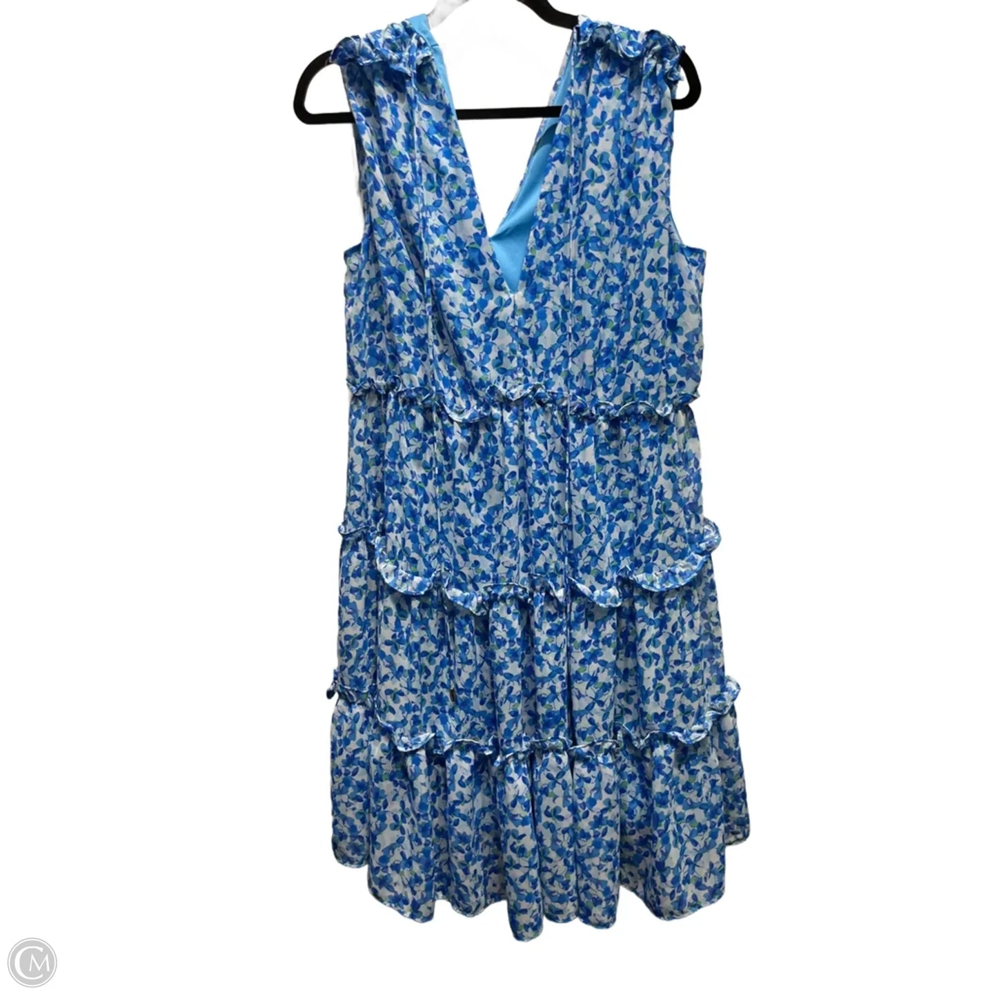 Dress Casual Short By Taylor In Blue & White, Size: 16