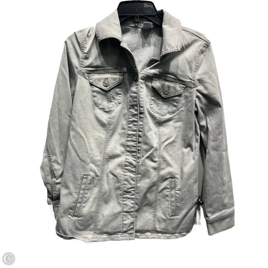 Jacket Denim By Chicos In Grey, Size: S