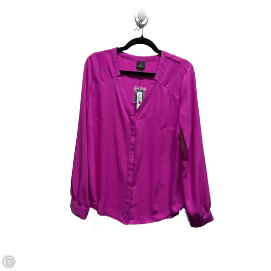 Blouse Long Sleeve By Worthington In Purple, Size: L