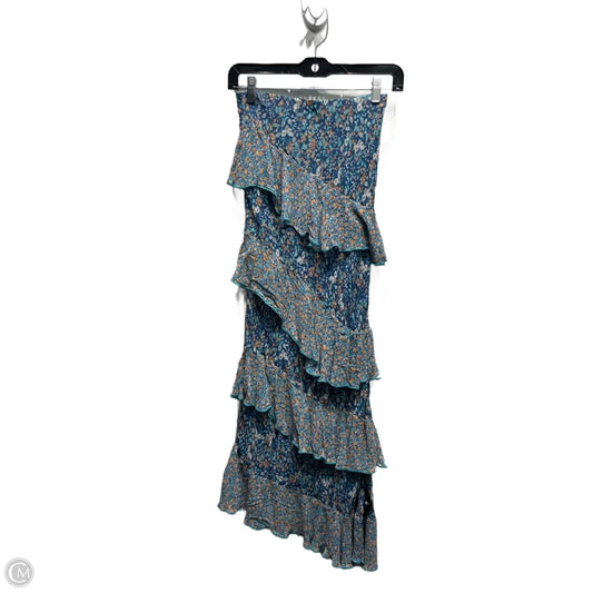 Dress Casual Midi By Anthropologie In Blue & White, Size: Xs