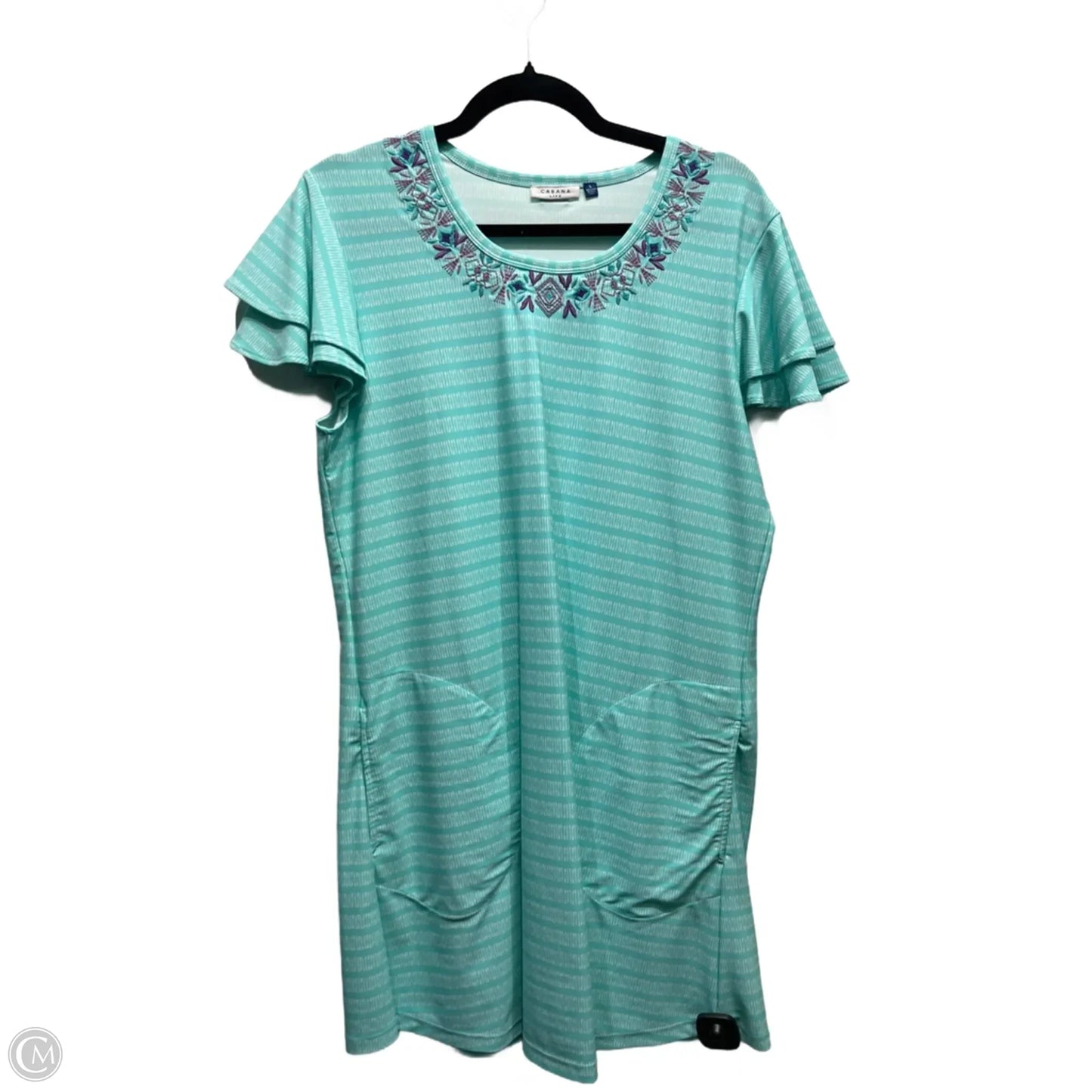 Dress Casual Short By Cabana Life In Green & Purple, Size: L
