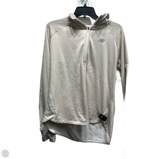 Athletic Top Long Sleeve Collar By New Balance In Tan, Size: Xl