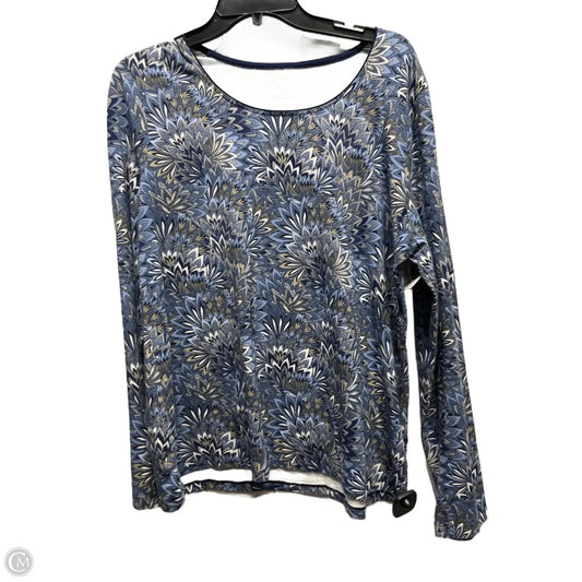 Top Long Sleeve By Kim Rogers In Blue & Tan, Size: Xl