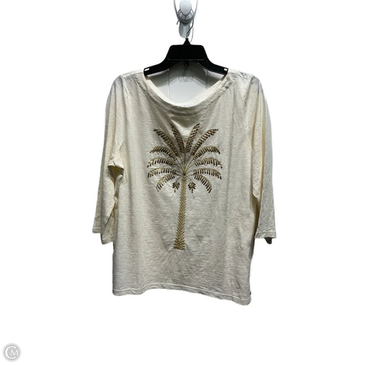 Top Long Sleeve By Tommy Bahama In Cream, Size: L