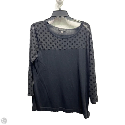 Top Long Sleeve By August Silk In Black, Size: Xl