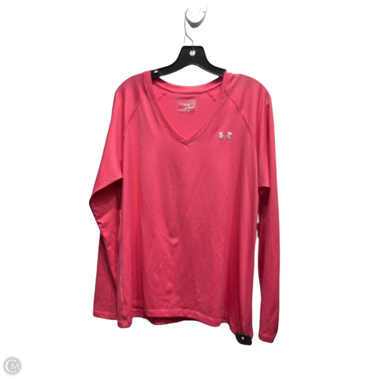 Athletic Top Long Sleeve Crewneck By Under Armour In Pink, Size: Xl