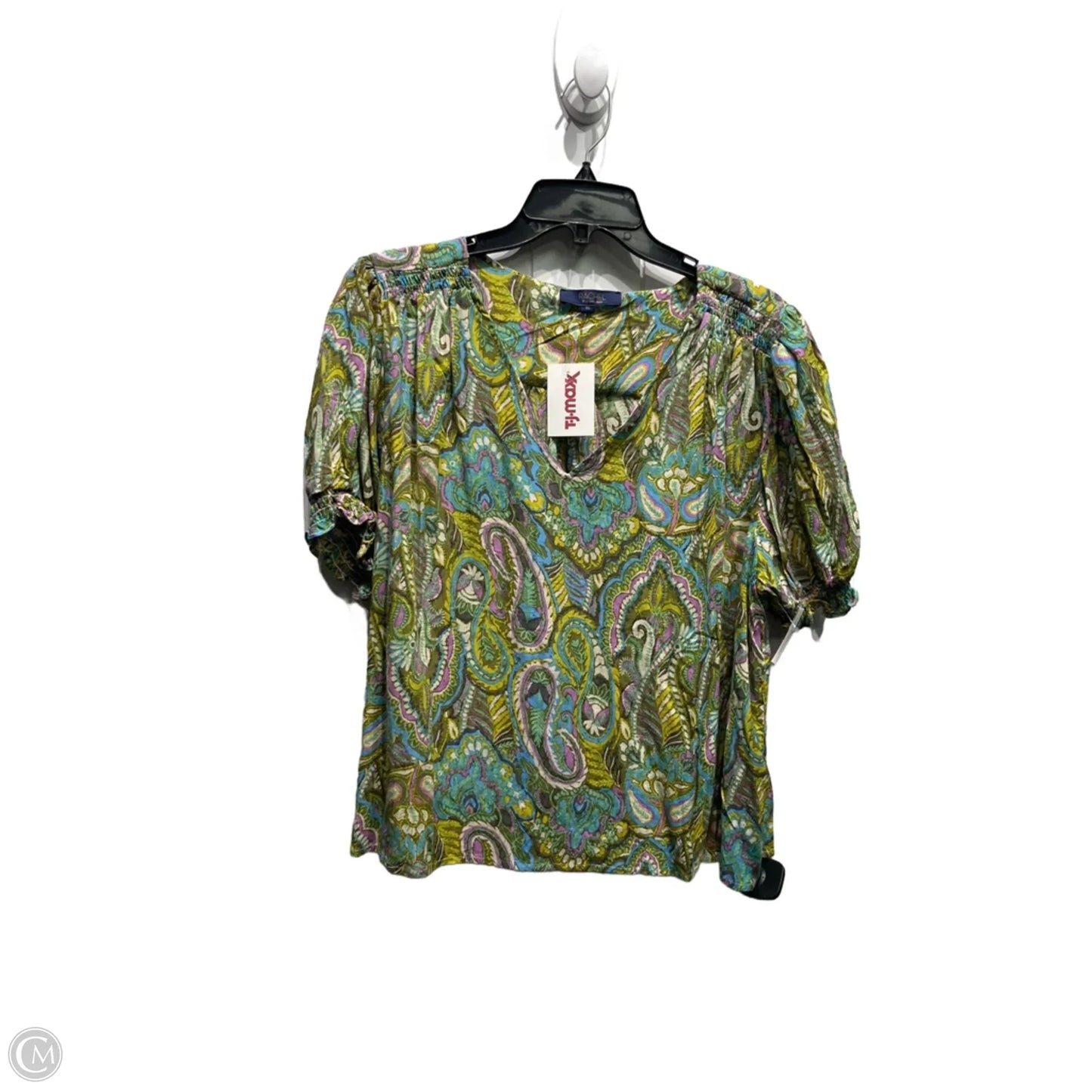 Top Short Sleeve By Rachel Roy In Green & Purple, Size: Xl