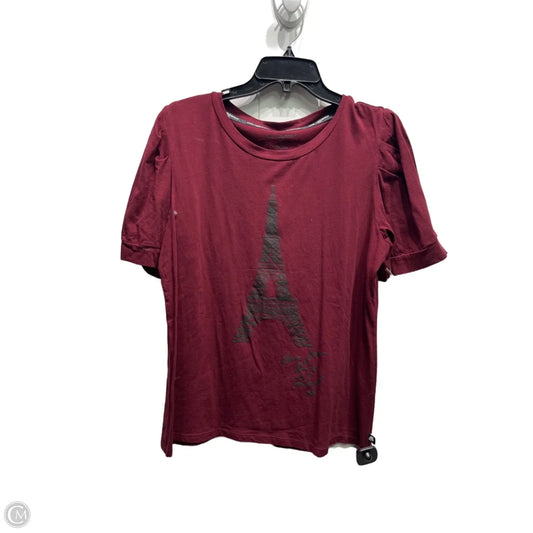Top Short Sleeve Designer By Karl Lagerfeld In Red, Size: L