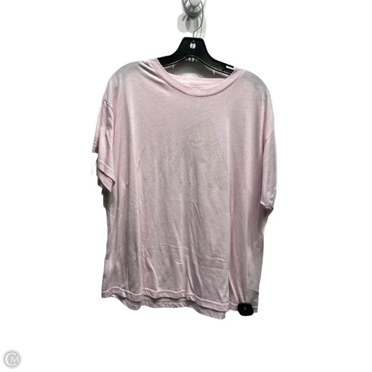 Athletic Top Short Sleeve By Adidas In Pink, Size: 2x