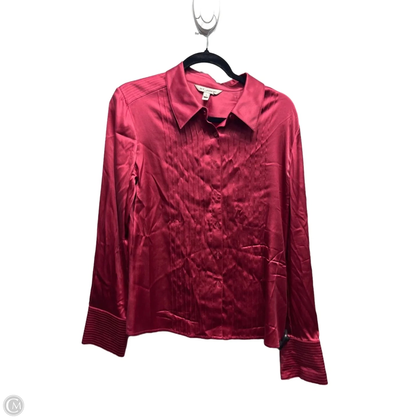 Blouse Luxury Designer By St John Collection In Red, Size: 10