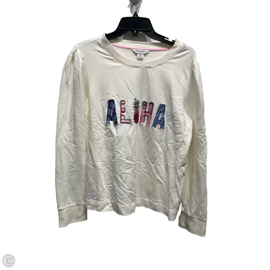 Top Long Sleeve By Tommy Bahama In Cream & Pink, Size: M