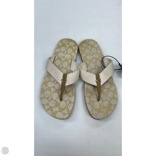 Sandals Designer By Coach In Tan, Size: 9