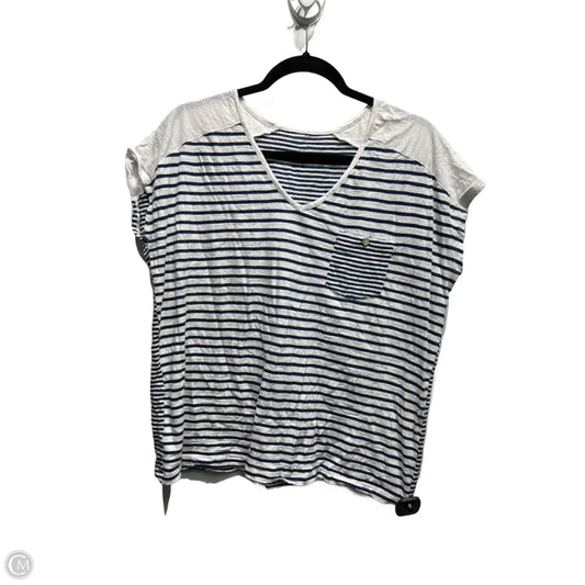 Top Short Sleeve By J. Jill In Blue & White, Size: M