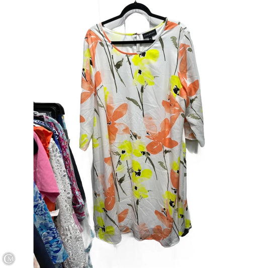 Dress Casual Short By Lane Bryant In White & Yellow, Size: 14
