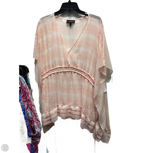 Top Short Sleeve By Lane Bryant In Pink & White, Size: 18