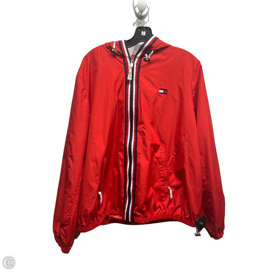 Jacket Windbreaker By Tommy Hilfiger In Blue Red & White, Size: Xxl