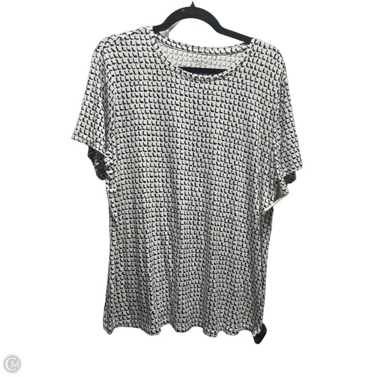 Top Short Sleeve By Nine West Apparel In Black & White, Size: Xl