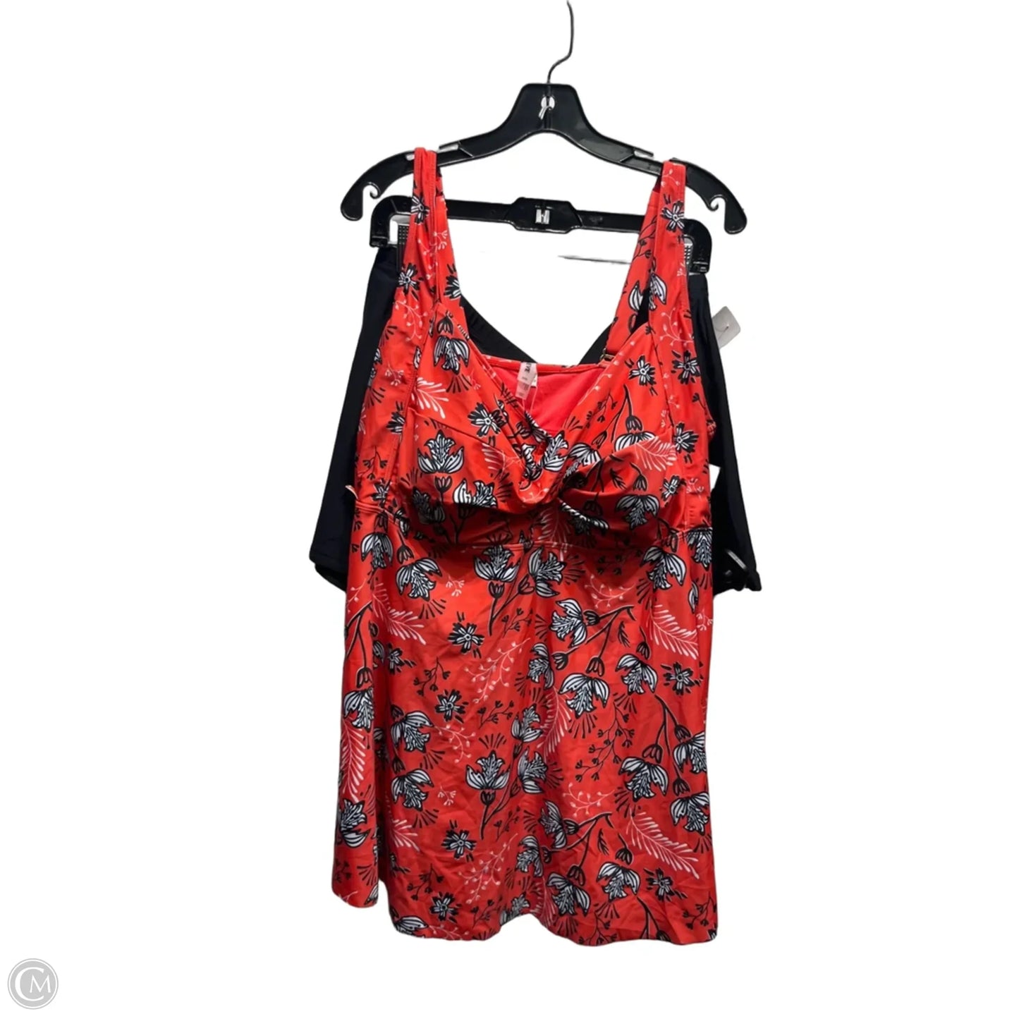 Swimsuit 2pc By aqua eve In Black & Red, Size: 24