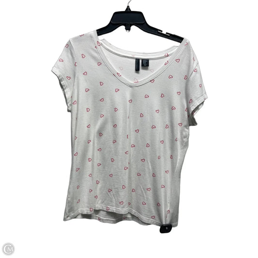 Top Short Sleeve Basic By Cynthia Rowley In Red & White, Size: Xl