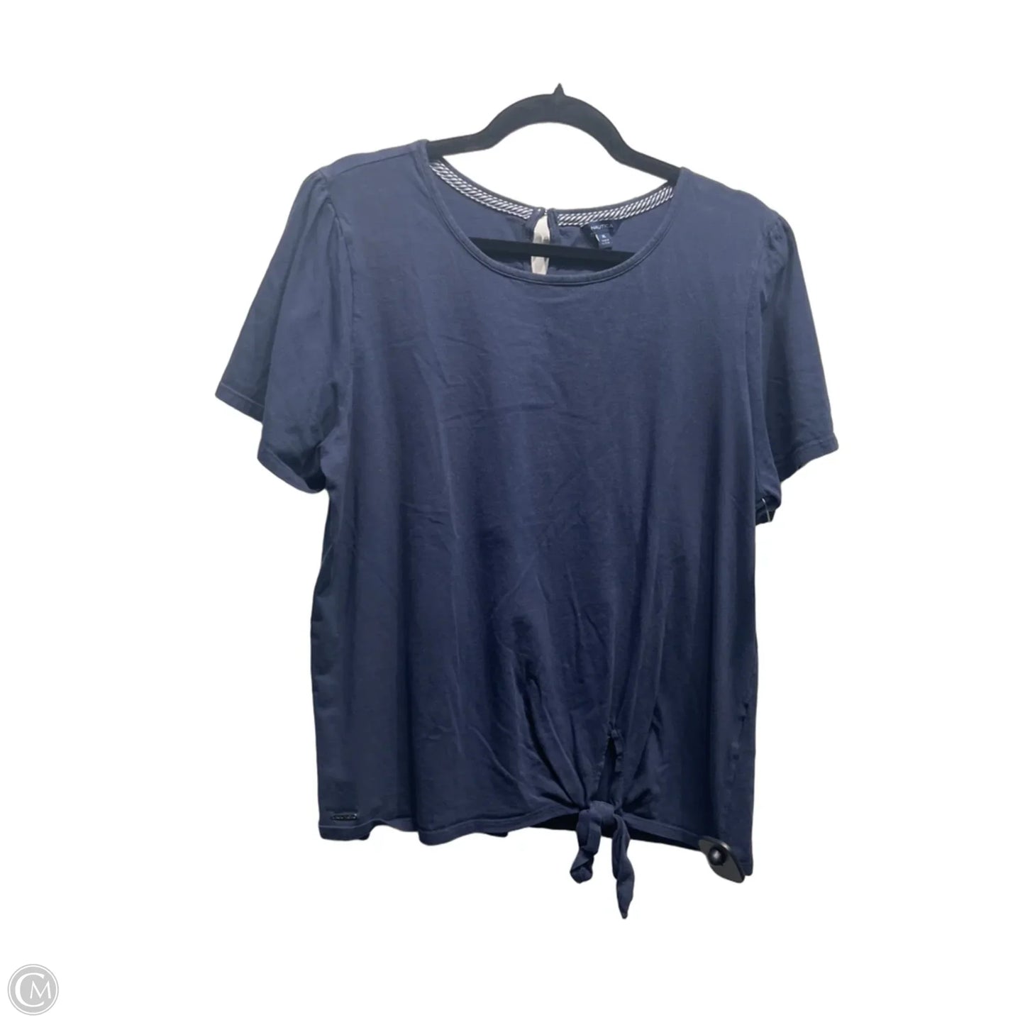 Top Short Sleeve By Nautica In Navy, Size: Xl