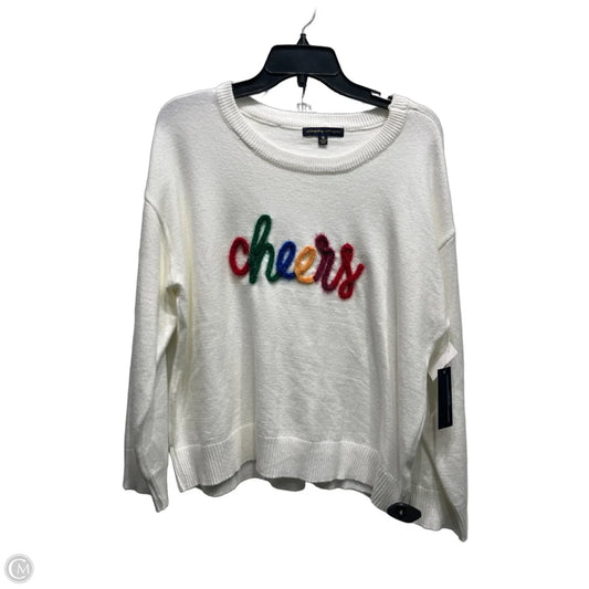 Sweater By Adrienne Vittadini In Red & White, Size: Xl