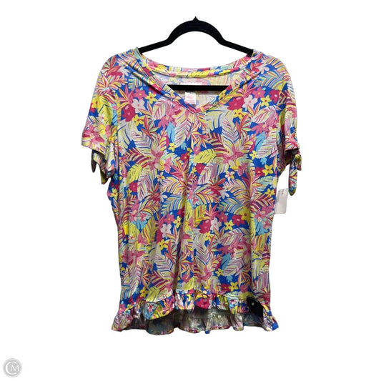 Top Short Sleeve By Stella Parker In Blue & Pink, Size: L