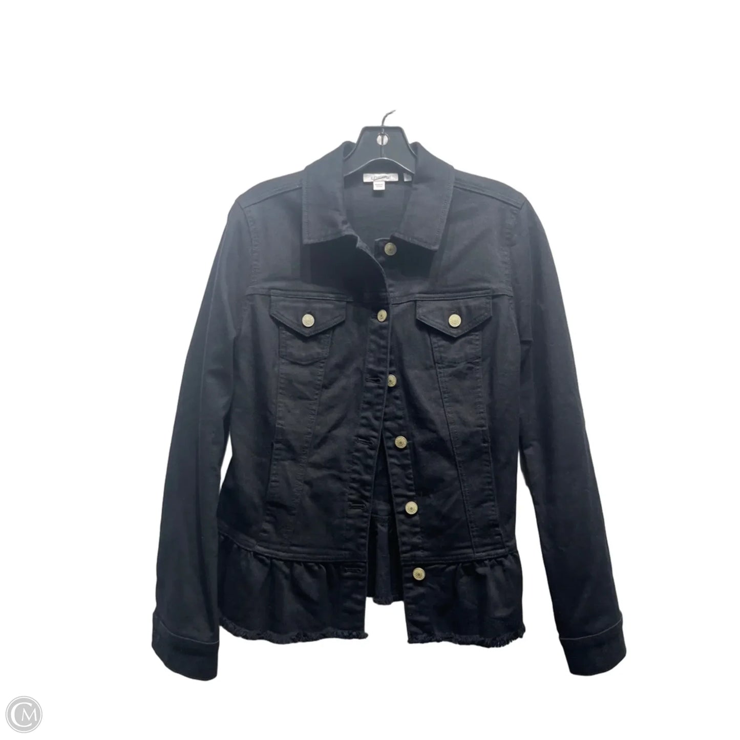 Jacket Denim By Chicos In Black, Size: S