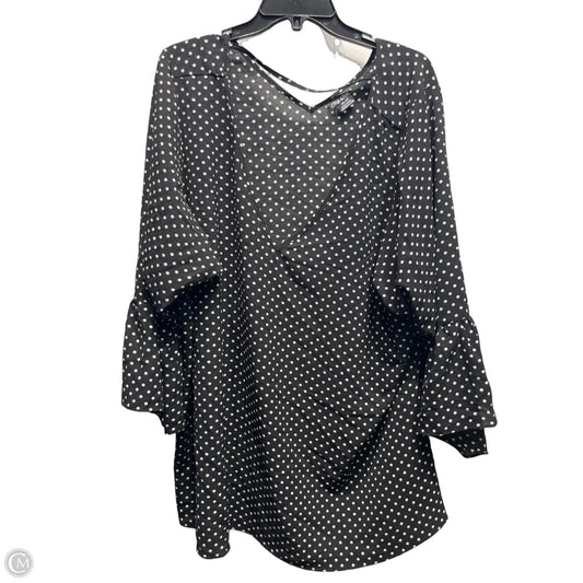 Top Short Sleeve By City Chic In Black & White, Size: Xxl