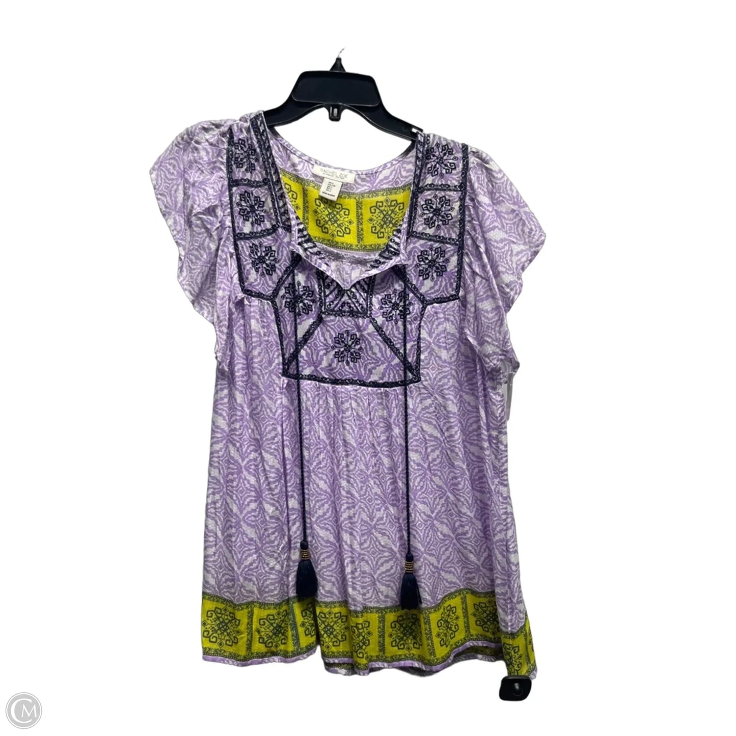 Top Short Sleeve By Rachel Zoe In Blue & Purple, Size: L