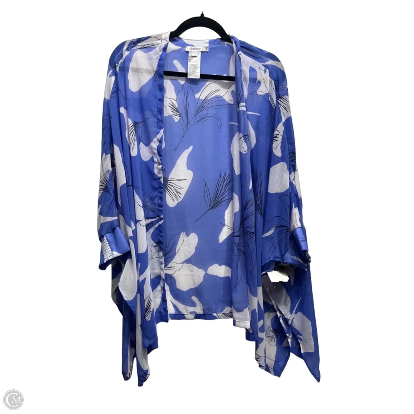 Kimono By Chicos In Blue & White, Size: M