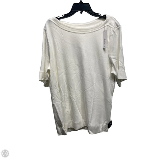 Top Short Sleeve By Chicos In White, Size: Xxl