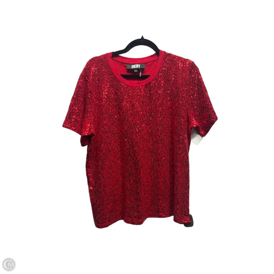 Top Short Sleeve By Dkny In Red, Size: Xl