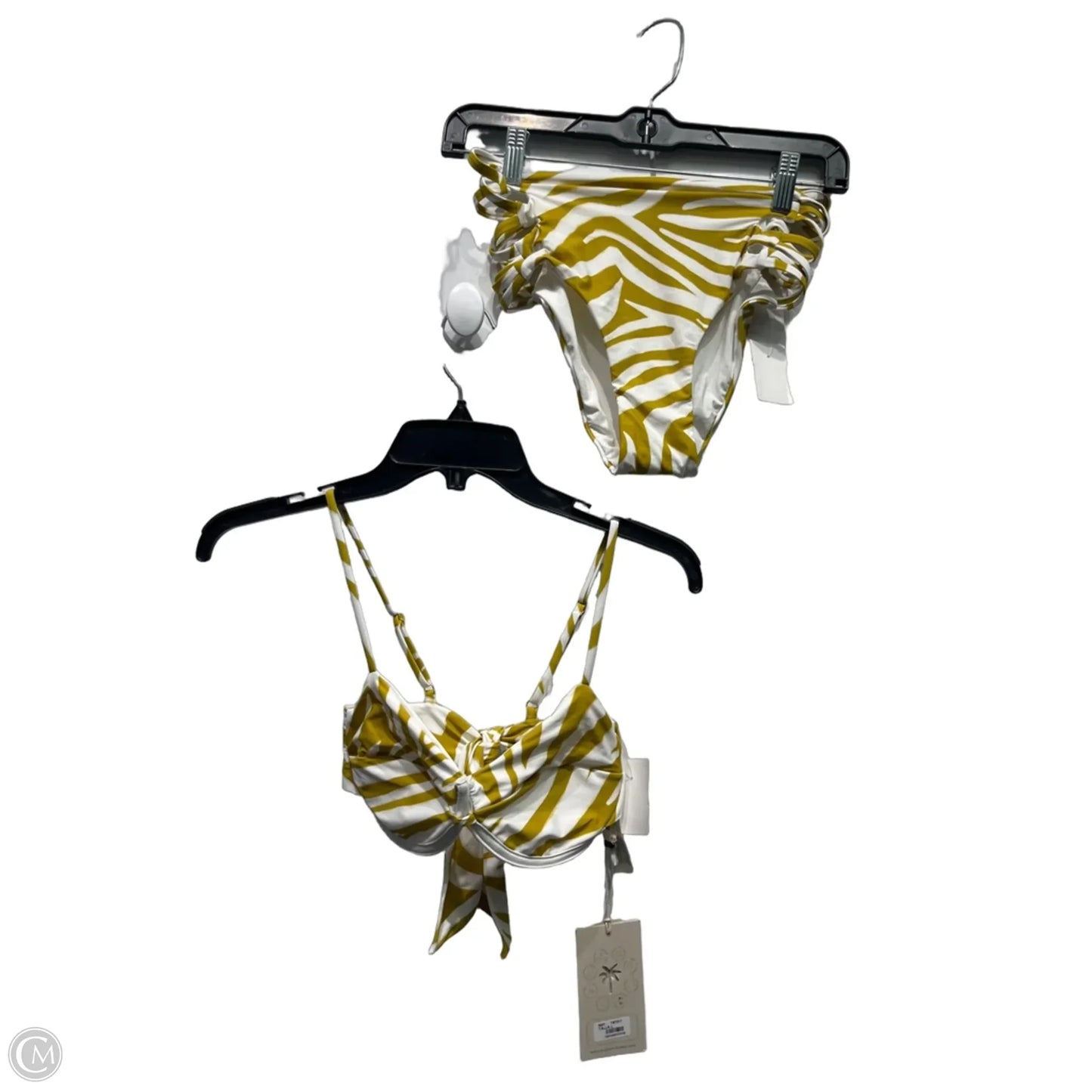 Swimsuit 2pc By Malai In White & Yellow, Size: S