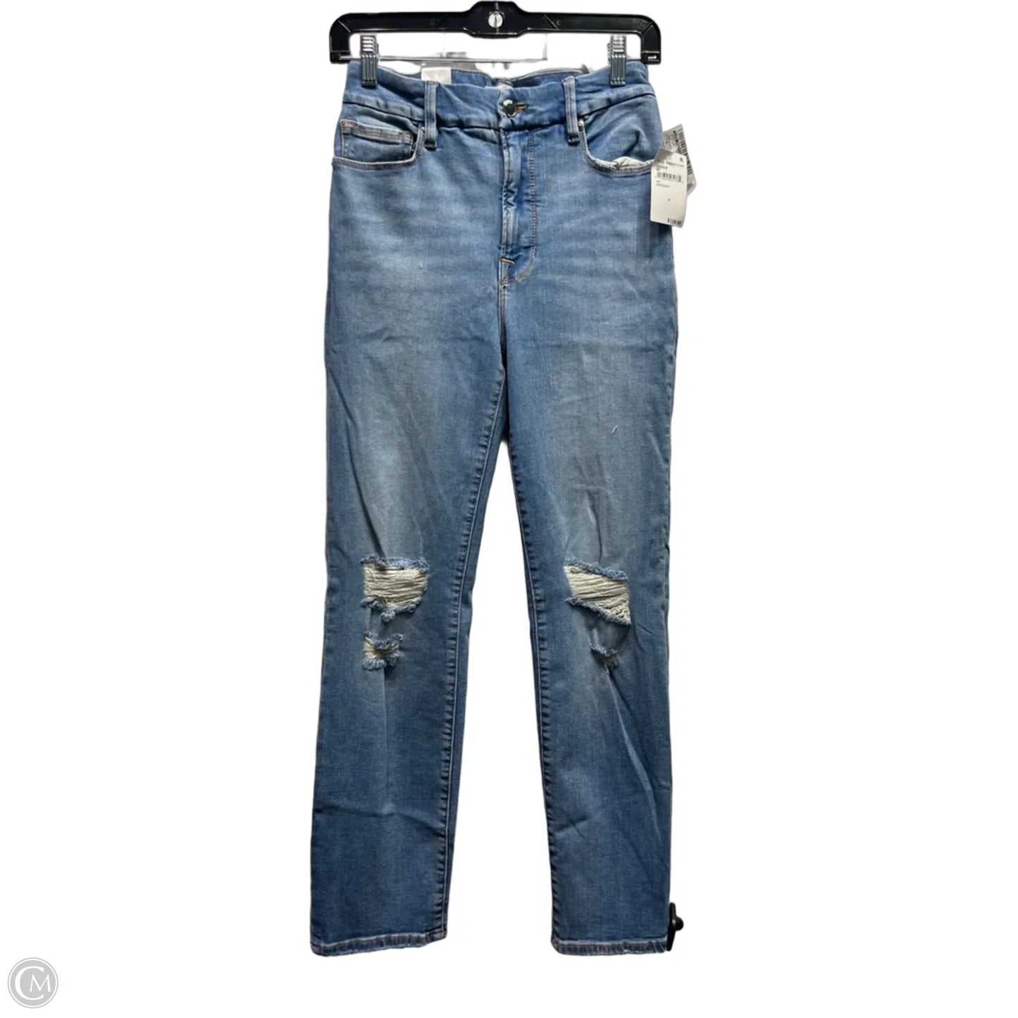 Jeans Straight By Good American In Blue Denim, Size: 4