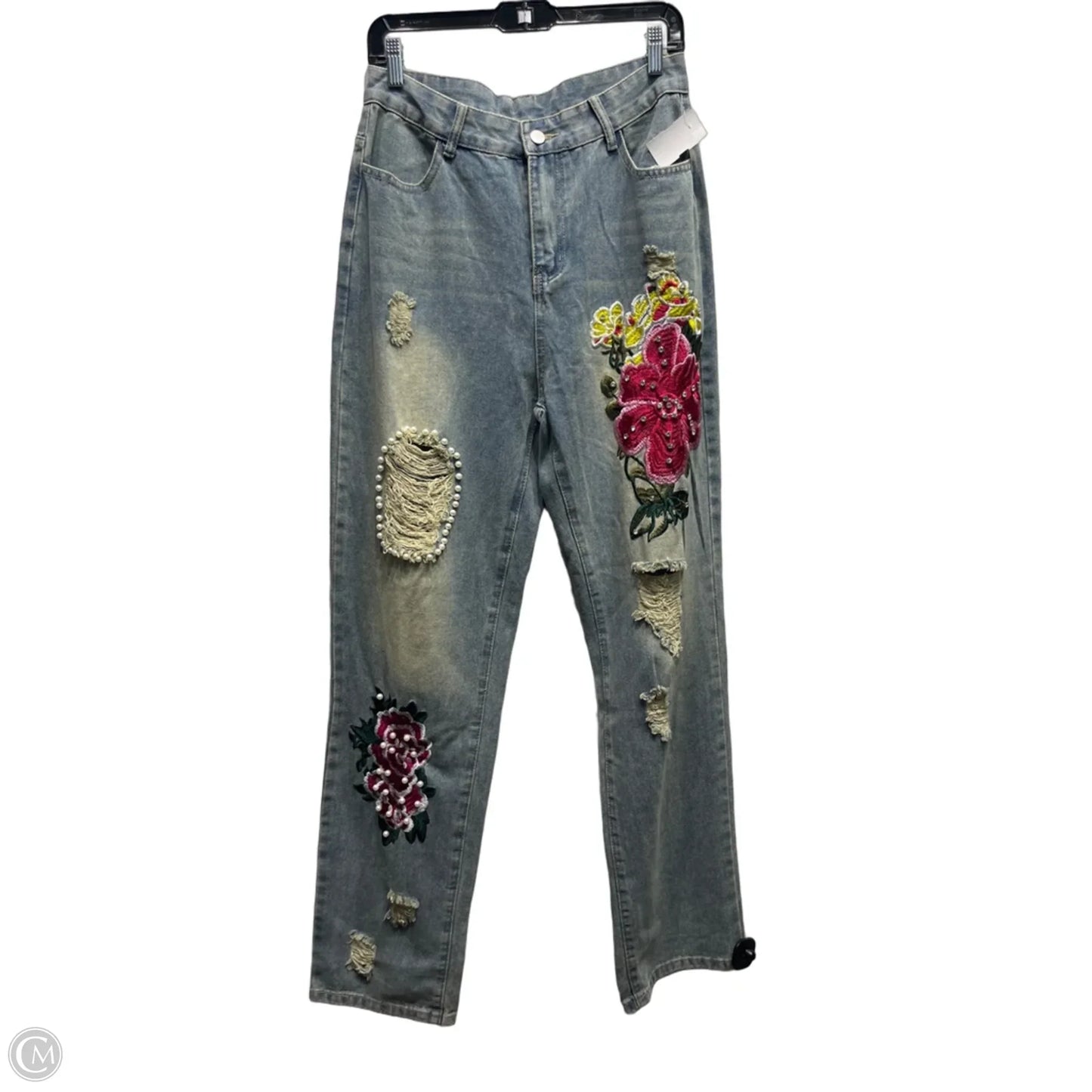 Jeans Straight By Clothes Mentor In Blue Denim, Size: L
