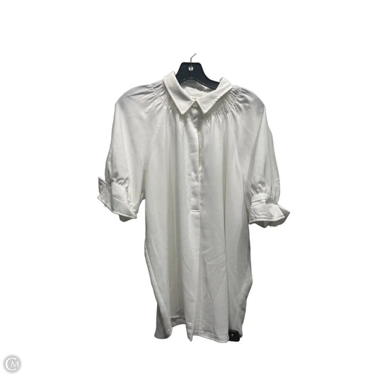 Top Short Sleeve By Max Studio In White, Size: Xl