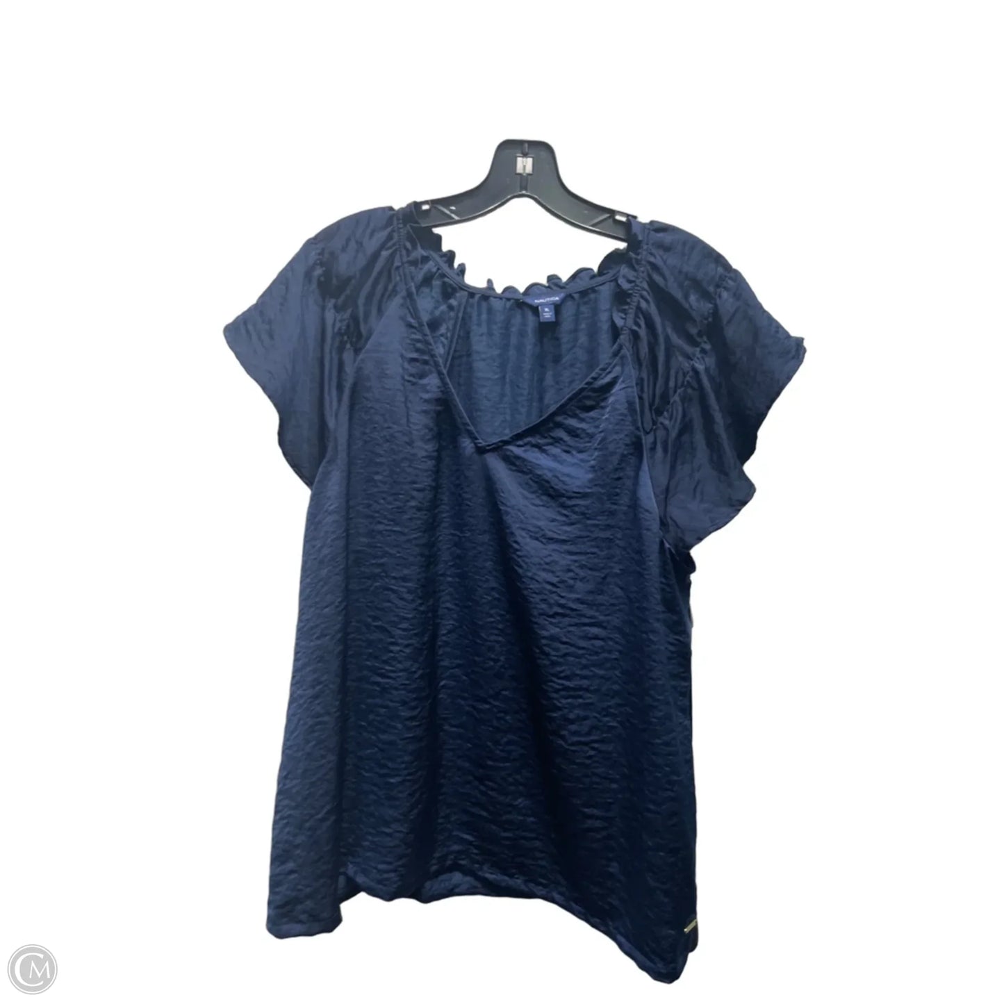 Top Short Sleeve By Nautica In Blue, Size: Xl