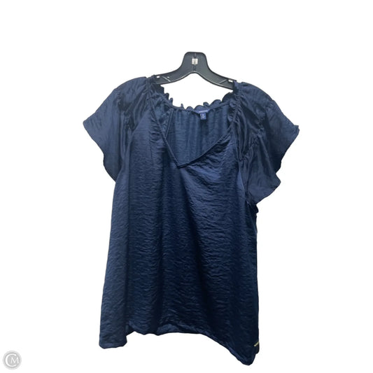 Top Short Sleeve By Nautica In Blue, Size: Xl