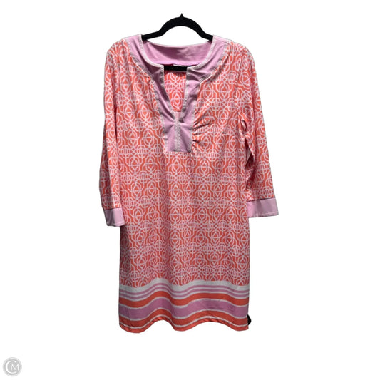 Dress Casual Short By Cabana Life In Orange & Pink, Size: L