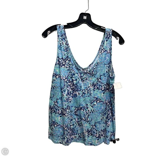Top Sleeveless Designer By Lilly Pulitzer In Blue & White, Size: Xs