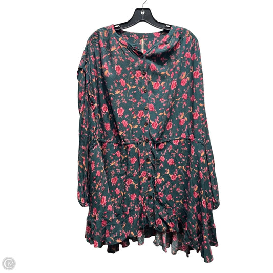 Dress Casual Short By Free People In Green & Pink, Size: Xs