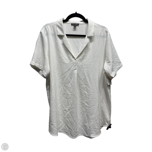 Top Short Sleeve By Hilary Radley In White, Size: L