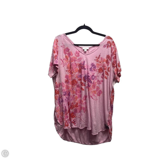 Top Short Sleeve By J. Jill In Orange & Pink, Size: Xl