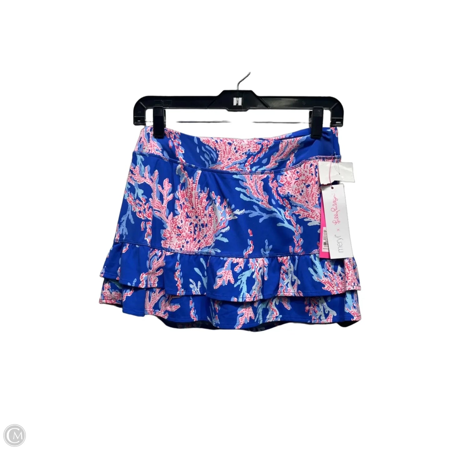 Skort Designer By Lilly Pulitzer In Red & Silver, Size: Xs