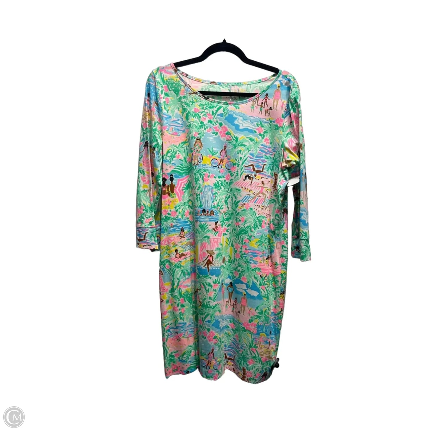Dress Designer By Lilly Pulitzer In Green & Pink, Size: L
