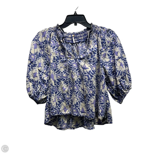 Top Short Sleeve By Free People In Blue & Purple, Size: S
