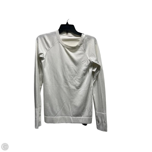 Athletic Top Long Sleeve Crewneck By Lululemon In White, Size: S