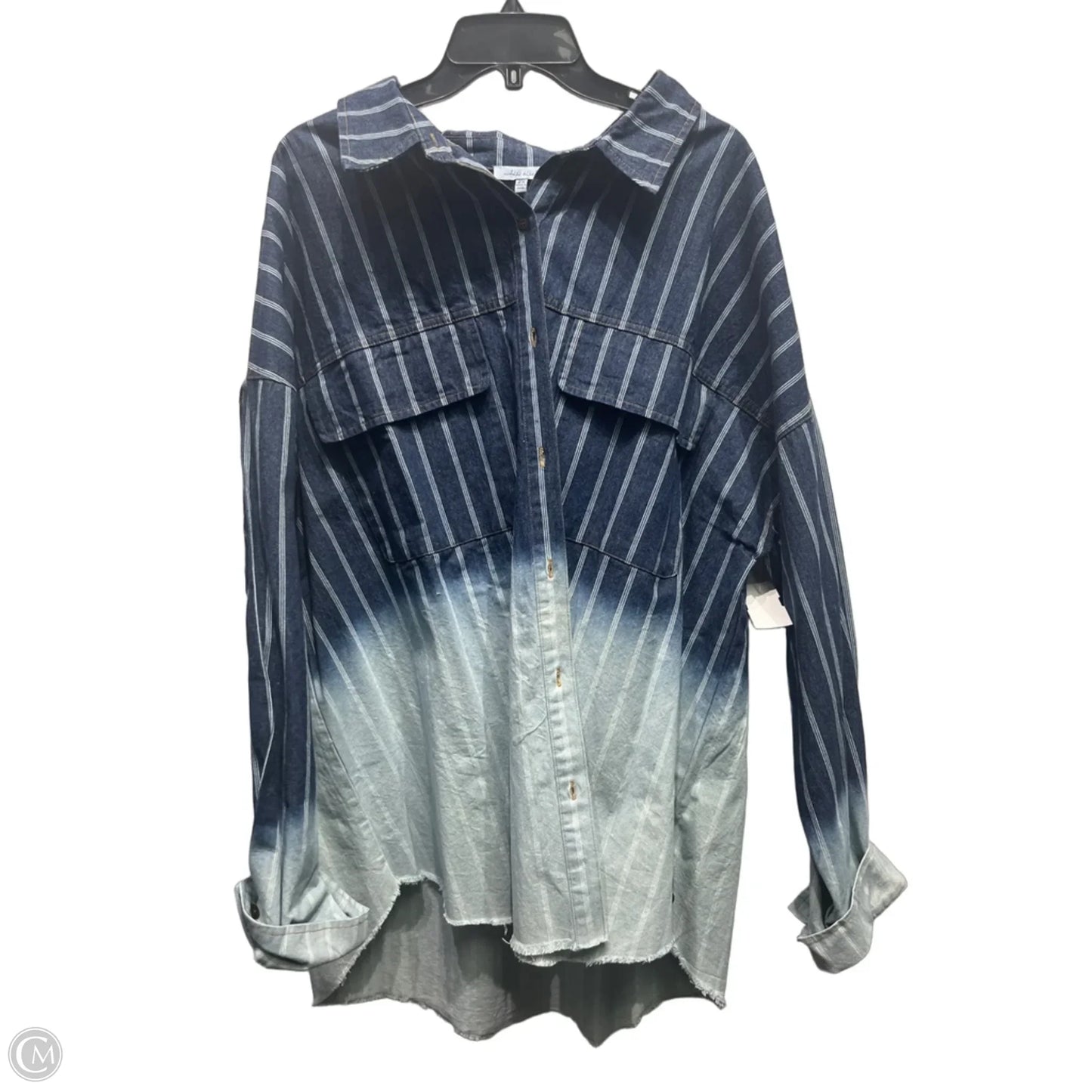 Tunic Long Sleeve By White Birch In Blue, Size: 2x
