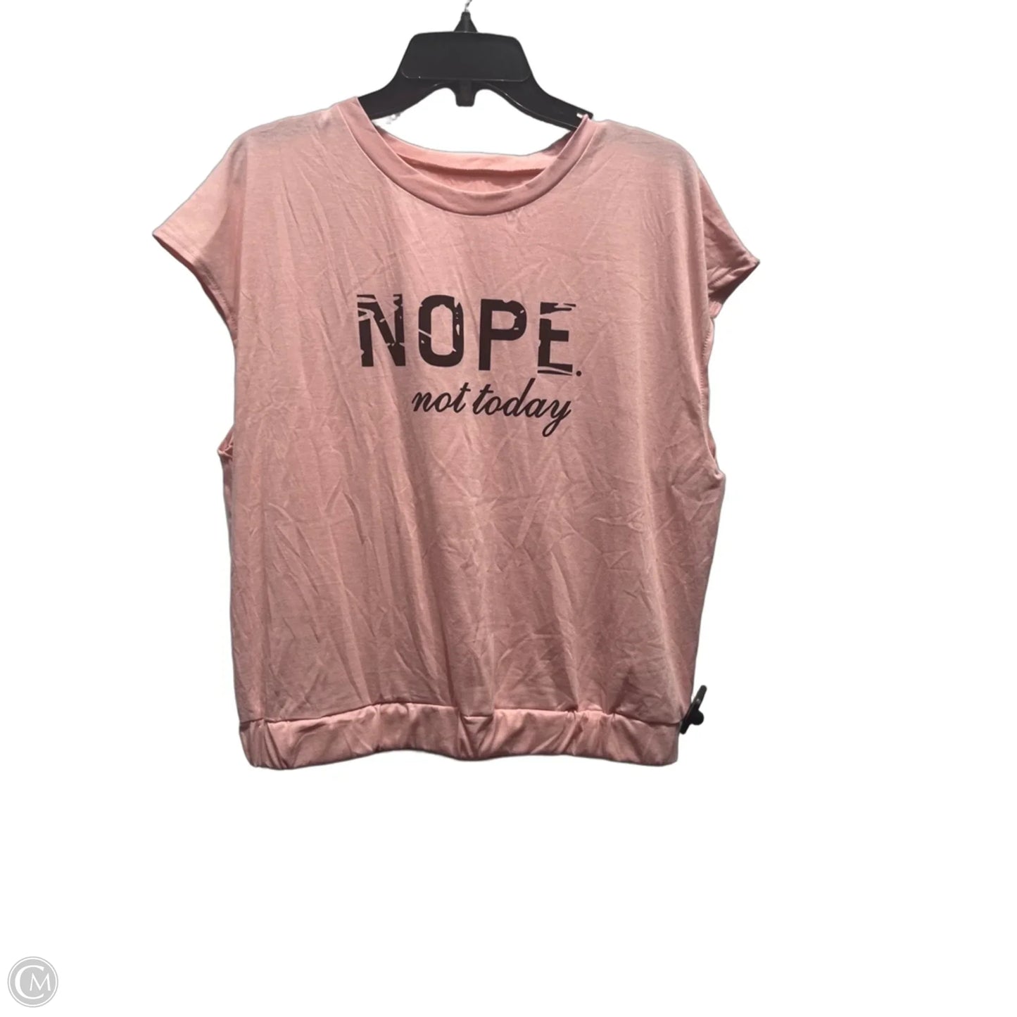 Top Short Sleeve By Shein In Pink, Size: Xl