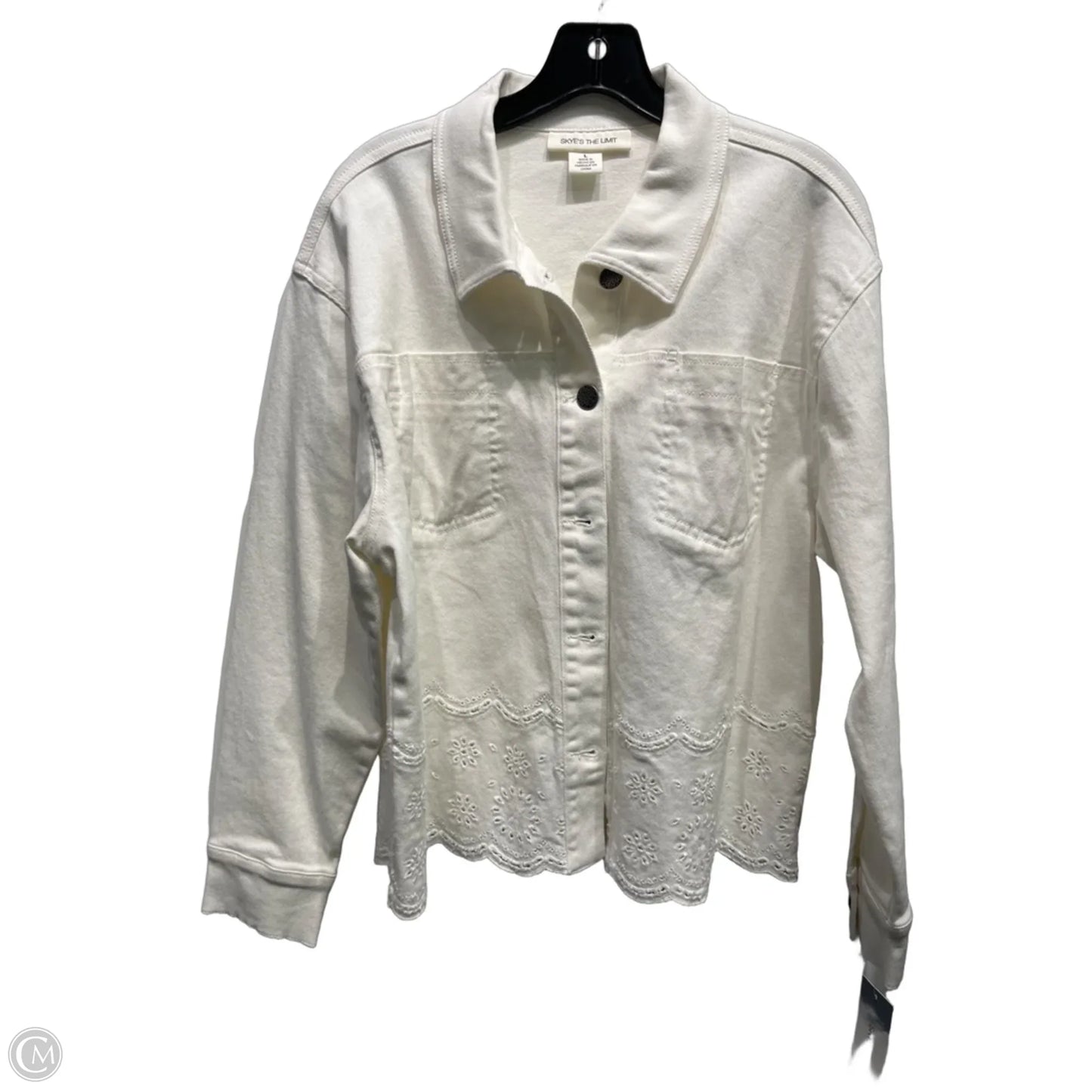 Jacket Denim By Skyes The Limit In White Denim, Size: L